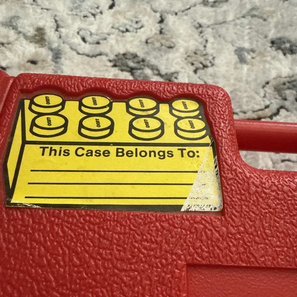 Vintage 1985 Lego Group Large Hard Plastic Red Storage Carrying Case Lift Top
